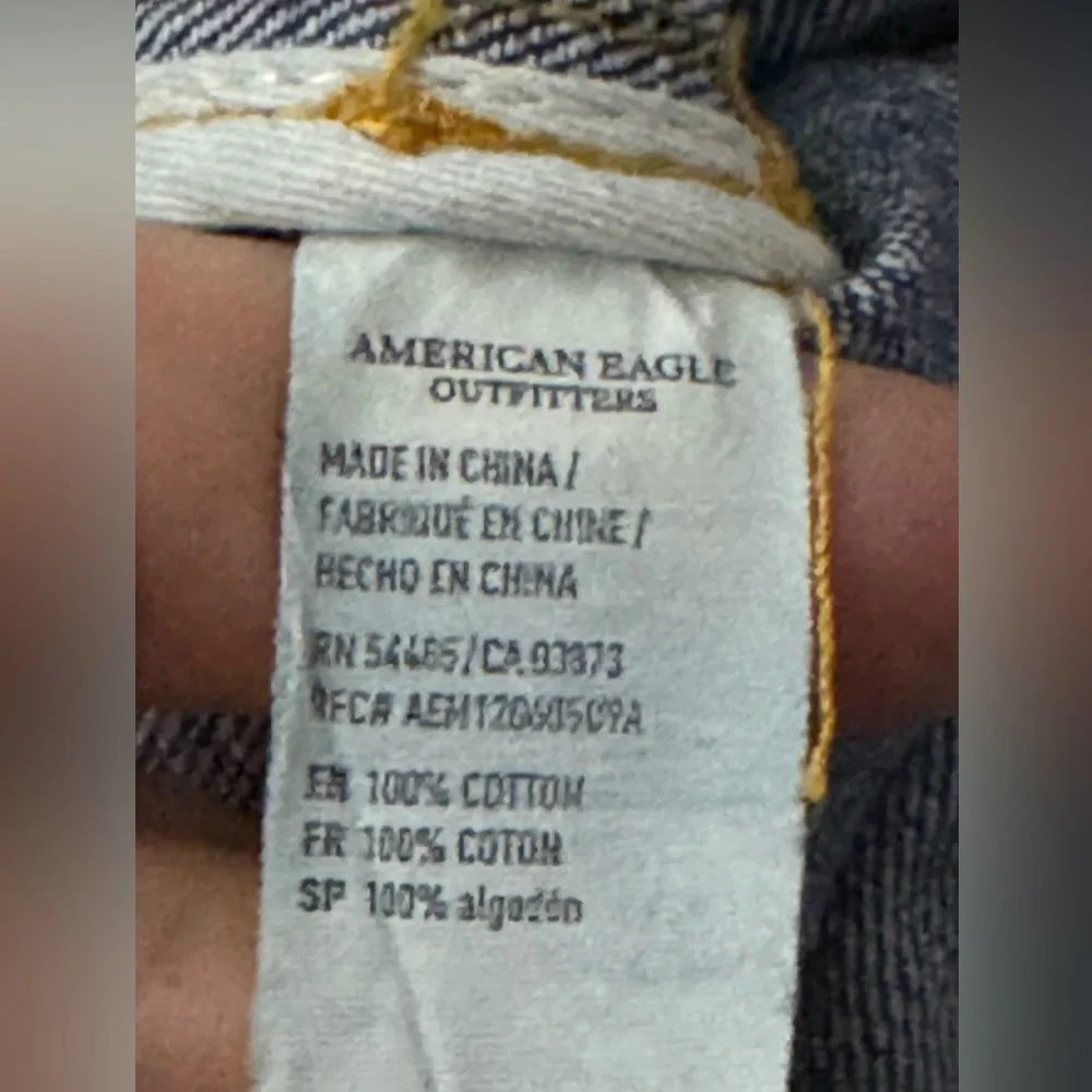 American Eagle Outfitters Distressed Denim Tote Bag – Blue Cotton Shopper
